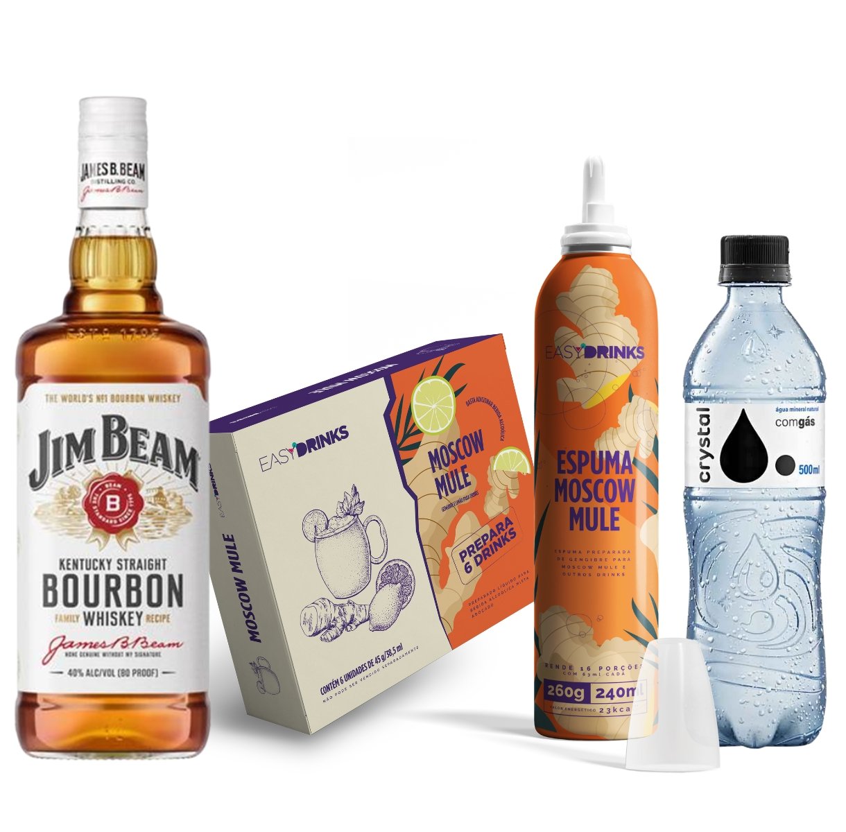Moscow Mule + Espuma de Gengibre + Água com Gás | Jim Beam White