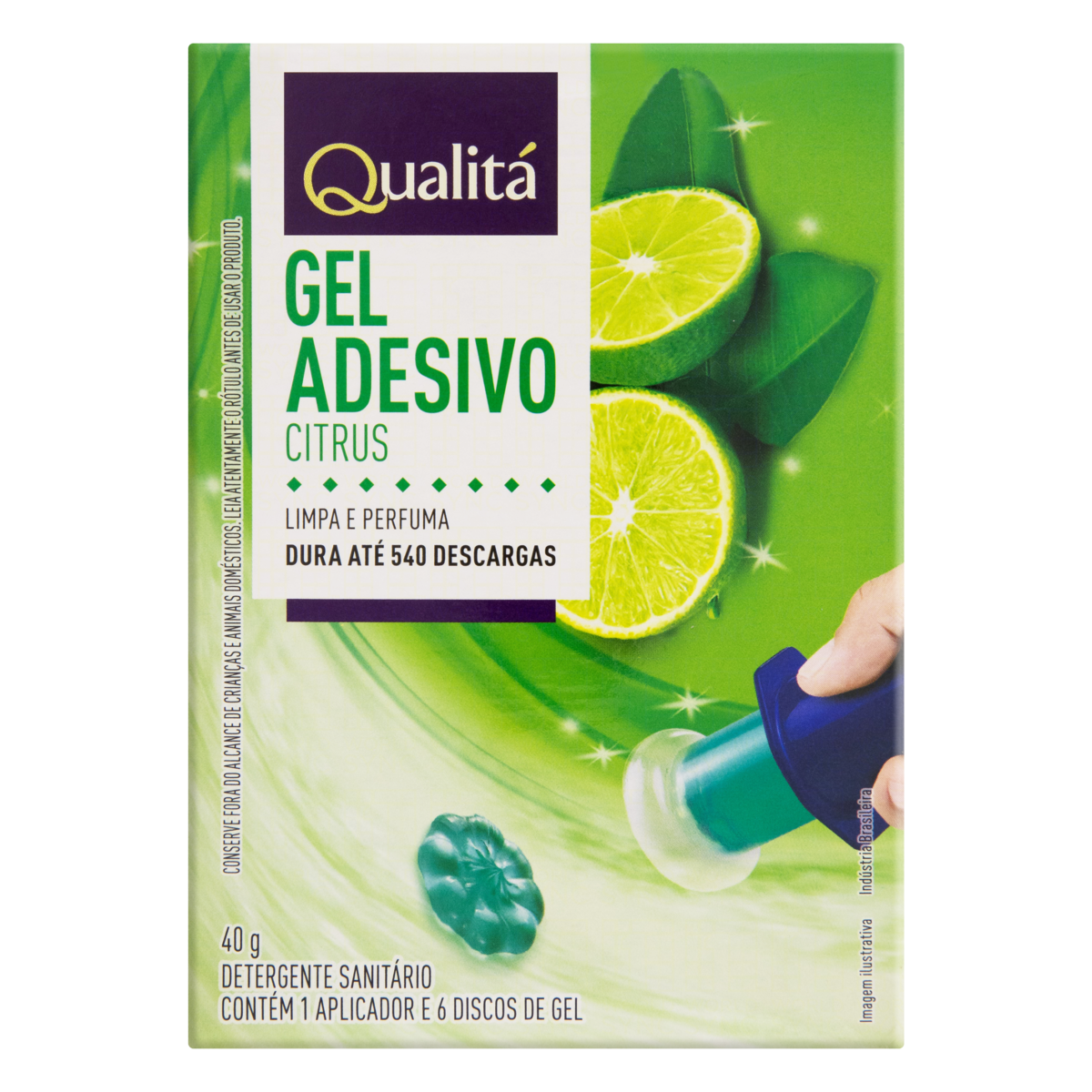 Detergente Sanitário Gel Adesivo com Aplicador Citrus Qualitá 40g