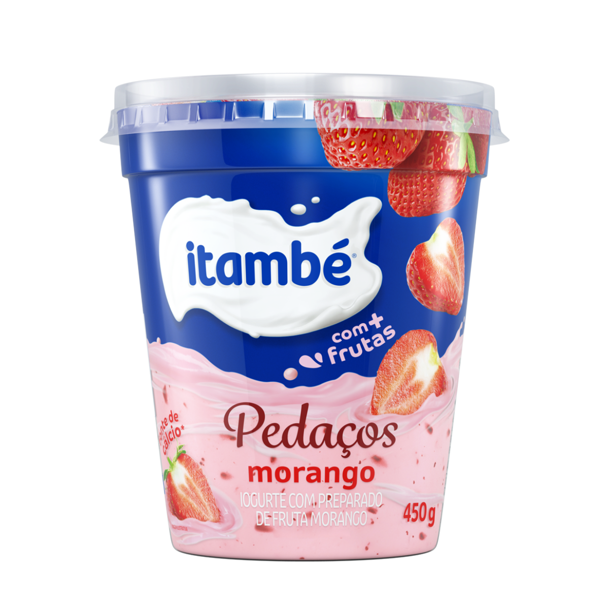 Iogurte Parcialmente Desnatado Morango Itambé Pedaços Pote 450g