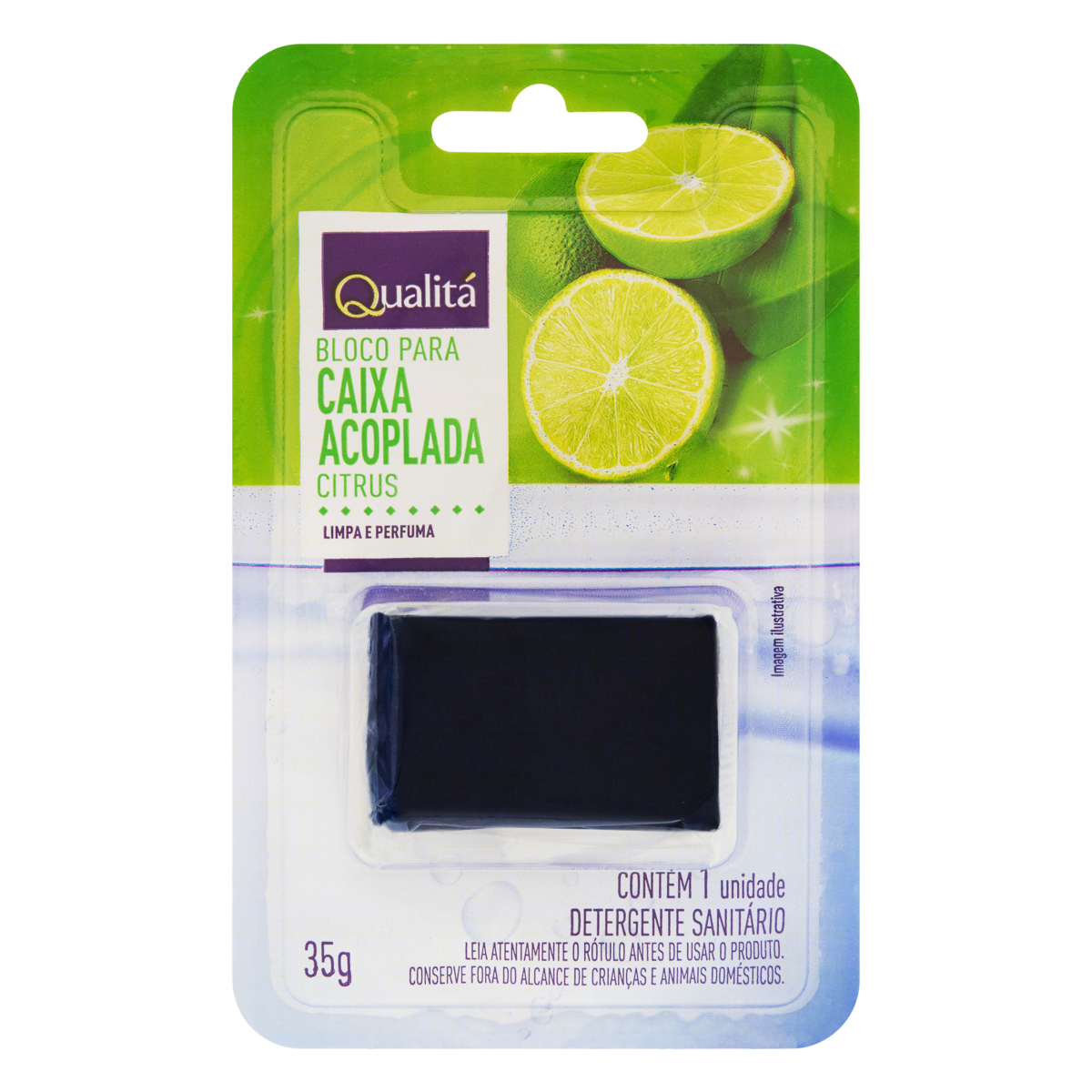 Detergente Sanitário Bloco para Caixa Acoplada Citrus Qualitá 35g