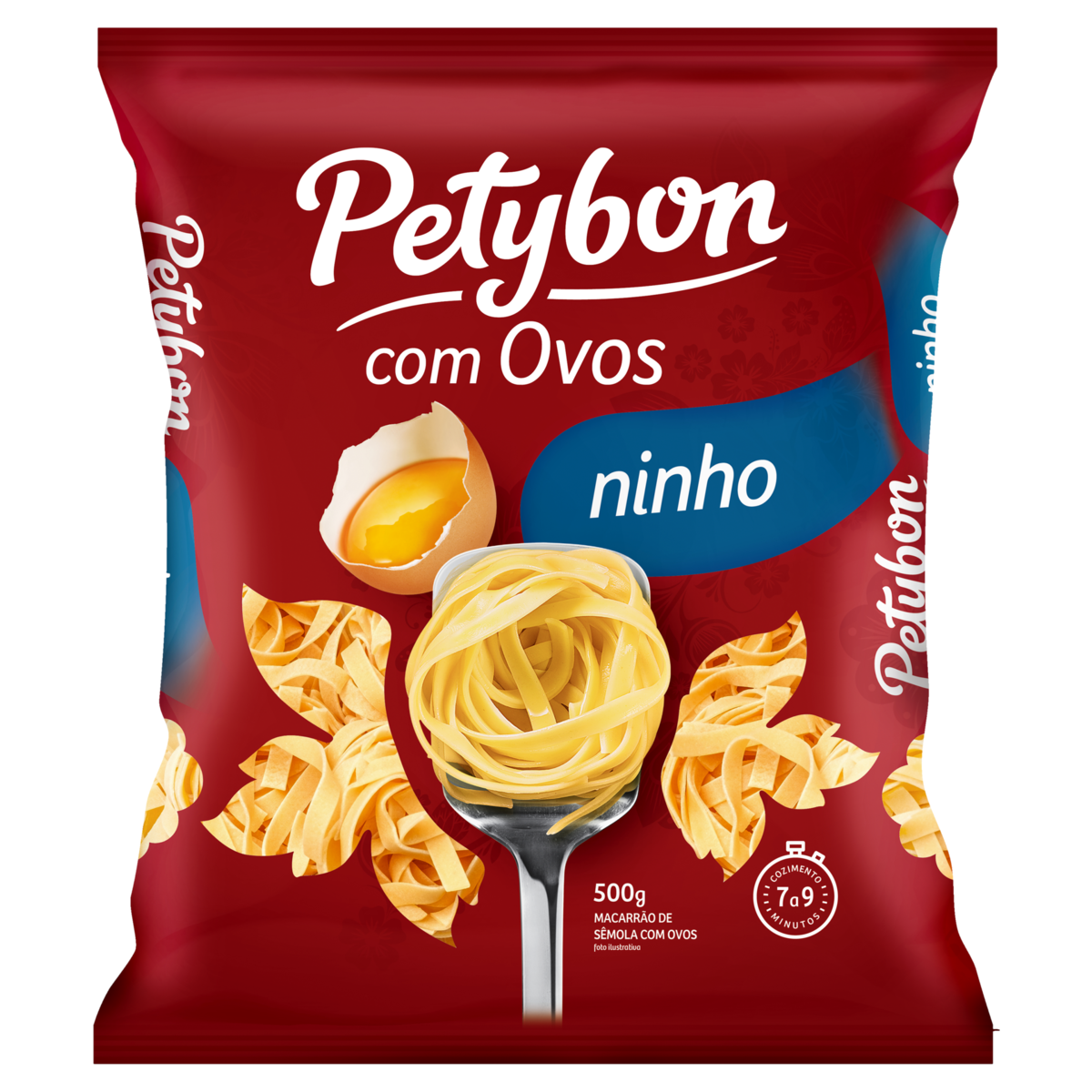 Macarrão com Ovos Ninho PETYBON Pacote 500g