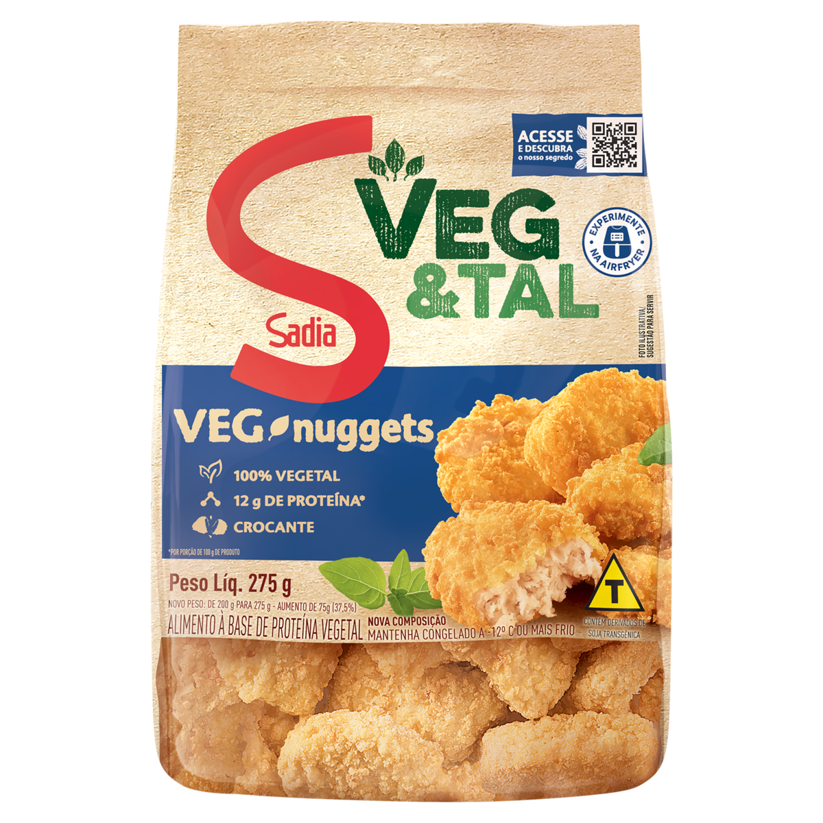 Empanado Vegetal Sadia Nuggets Pacote 275g