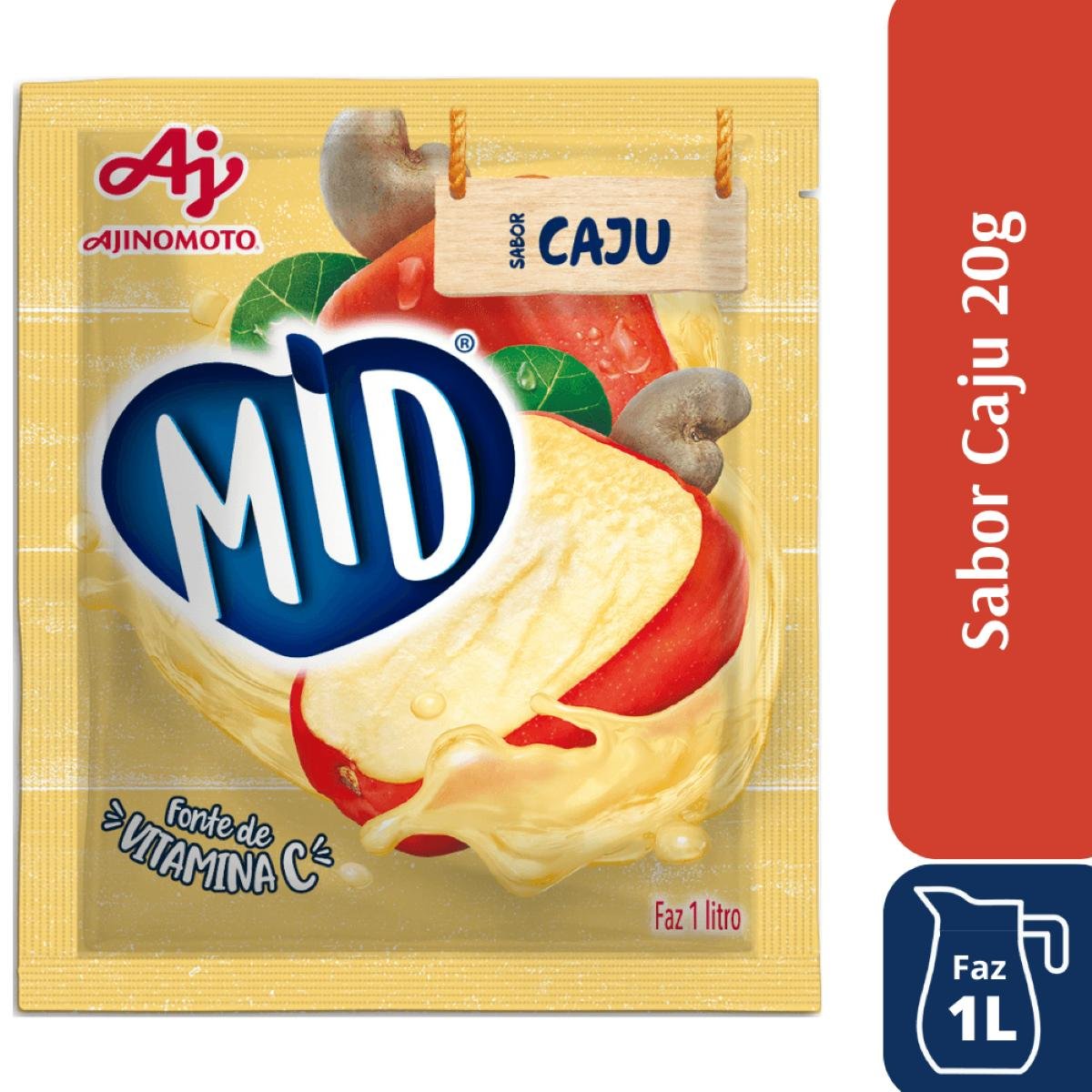 Refresco em Pó Caju Mid Pacote 20g