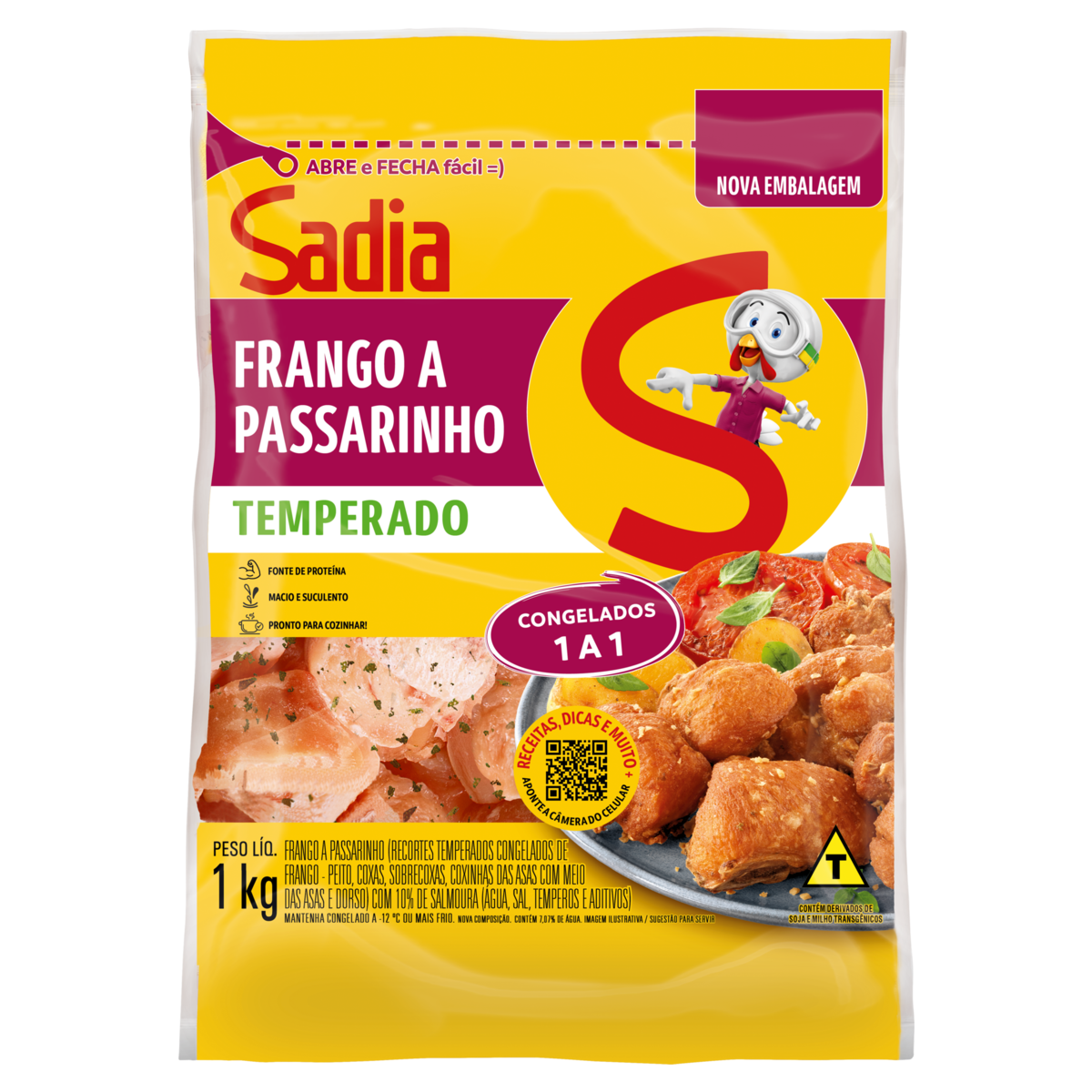 Frango a Passarinho Congelado Temperado SADIA 1kg