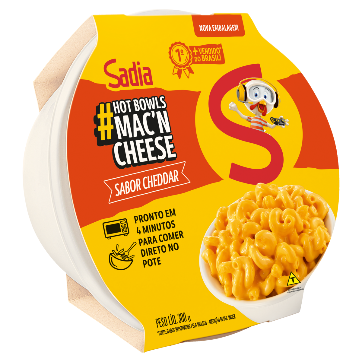 Mac'n Cheese Cheddar Sadia Hot Bowls Pote 300g