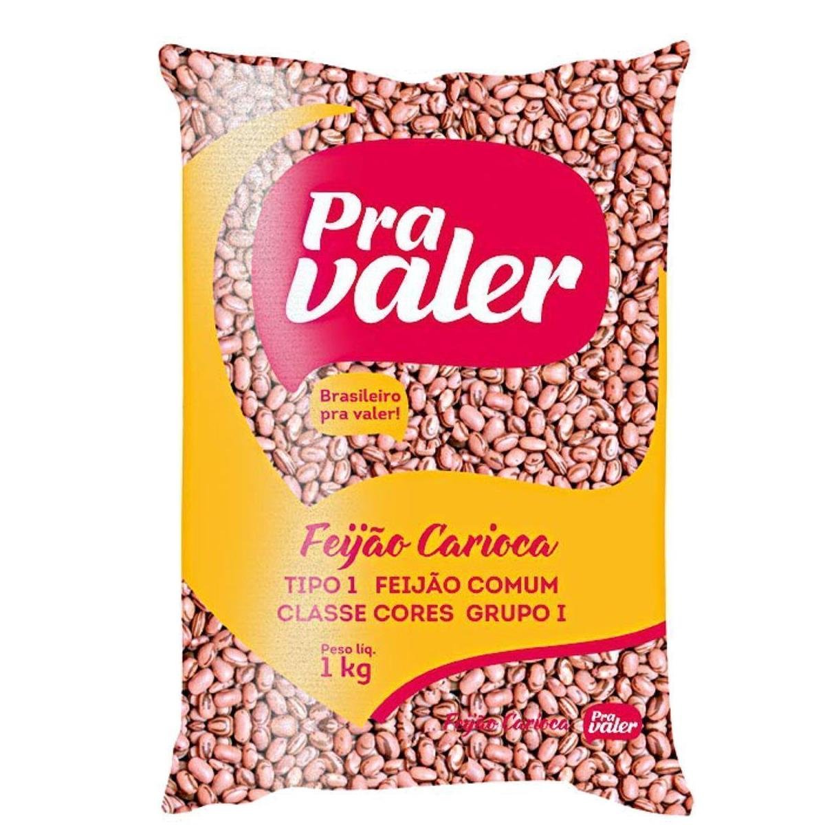 Feijão Carioca Tipo 1 PRA VALER Pacote 1kg