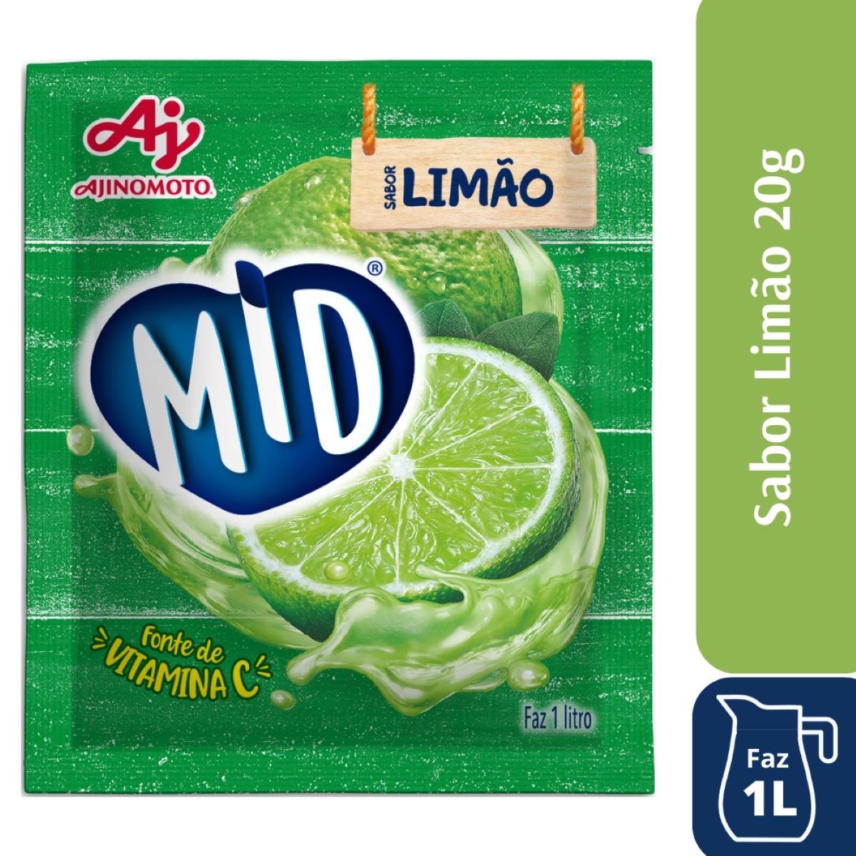 Refresco em Pó Limão Mid Pacote 20g