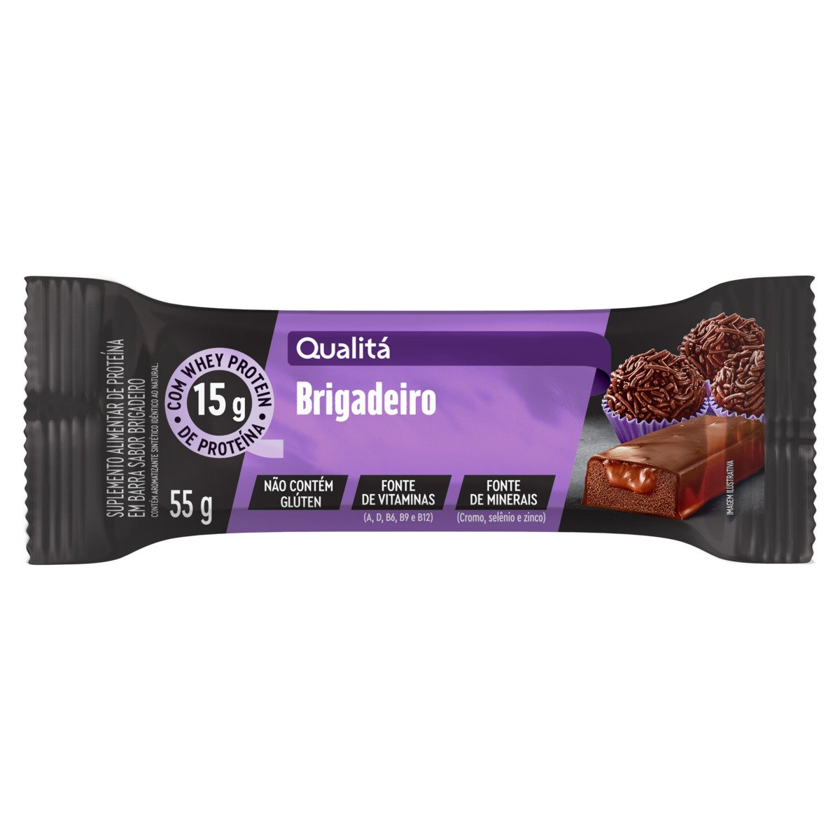 Barra de Proteína Brigadeiro Qualitá Pacote 55g
