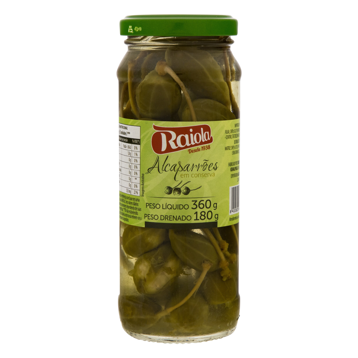 Alcaparrões em Conserva Raiola Vidro 180g