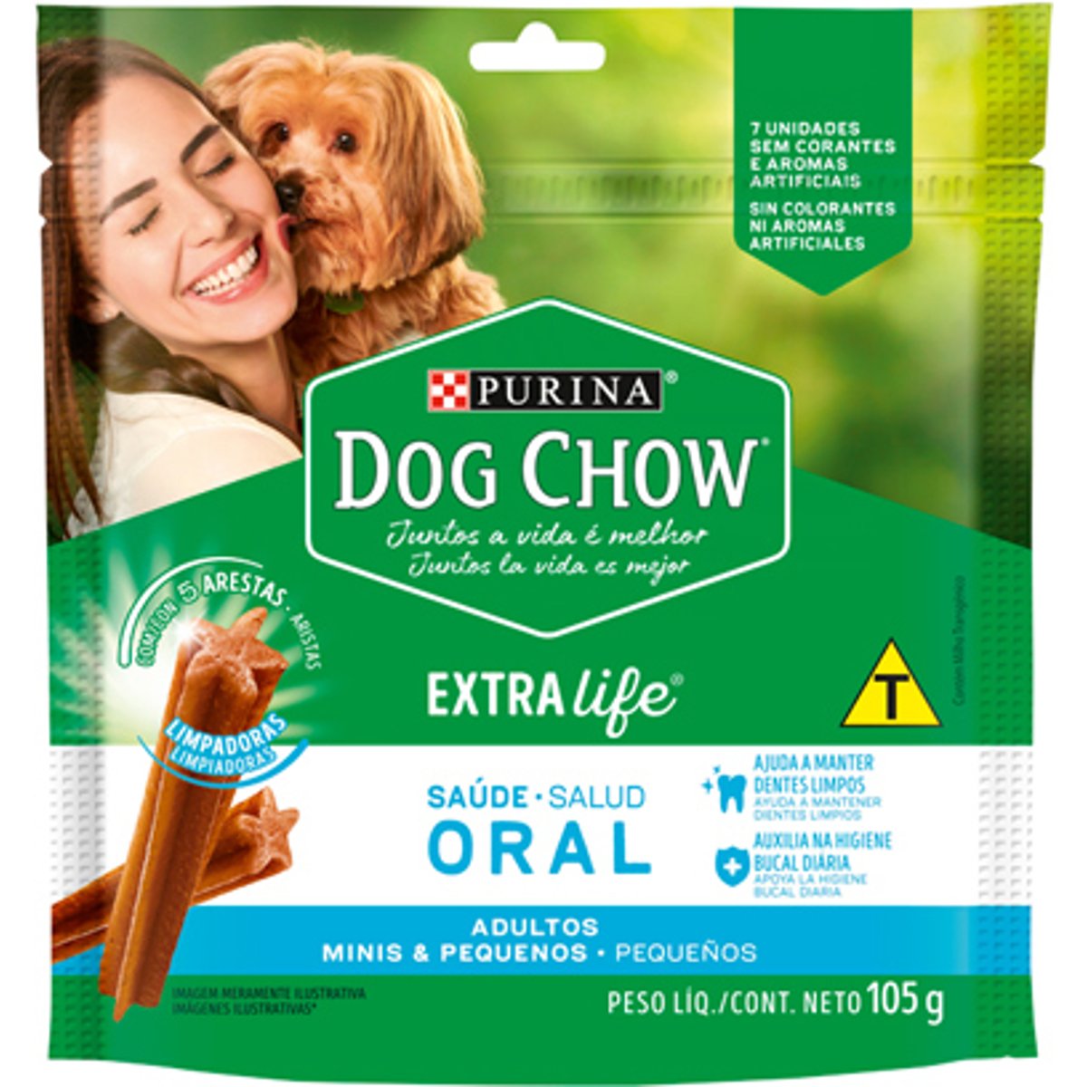 NESTLÉ® PURINA® DOG CHOW® Saúde Oral® Petisco para Cães Adultos Minis & Pequenos 105g