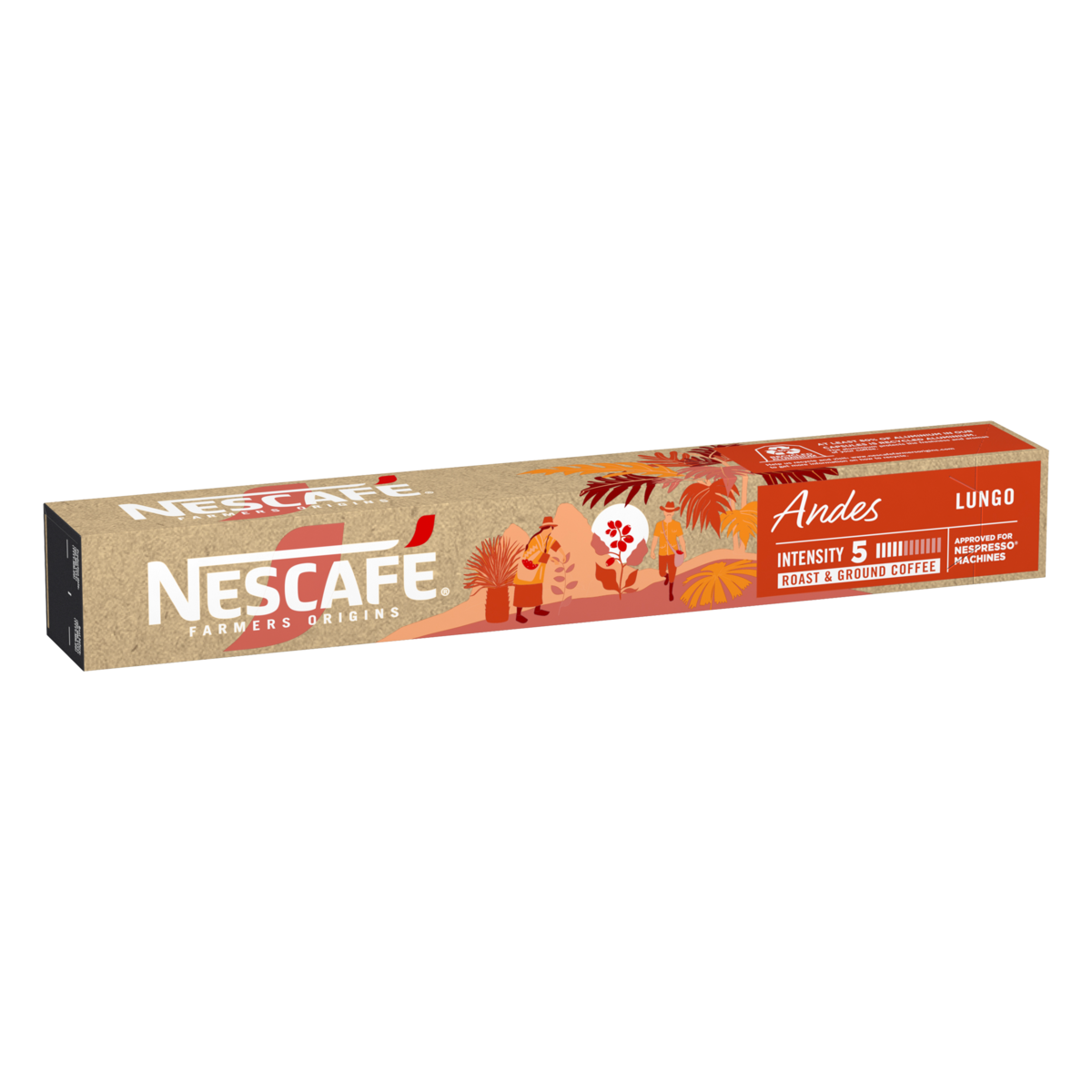 Café em Cápsula Torrado e Moído Lungo Andes Nescafé Farmers Origins Caixa 44g 10 Unidades