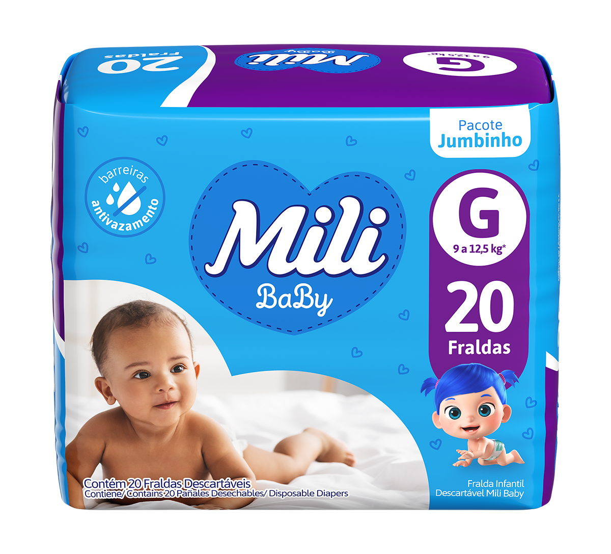 Fralda Mili Baby JUMBINHO G 9x20