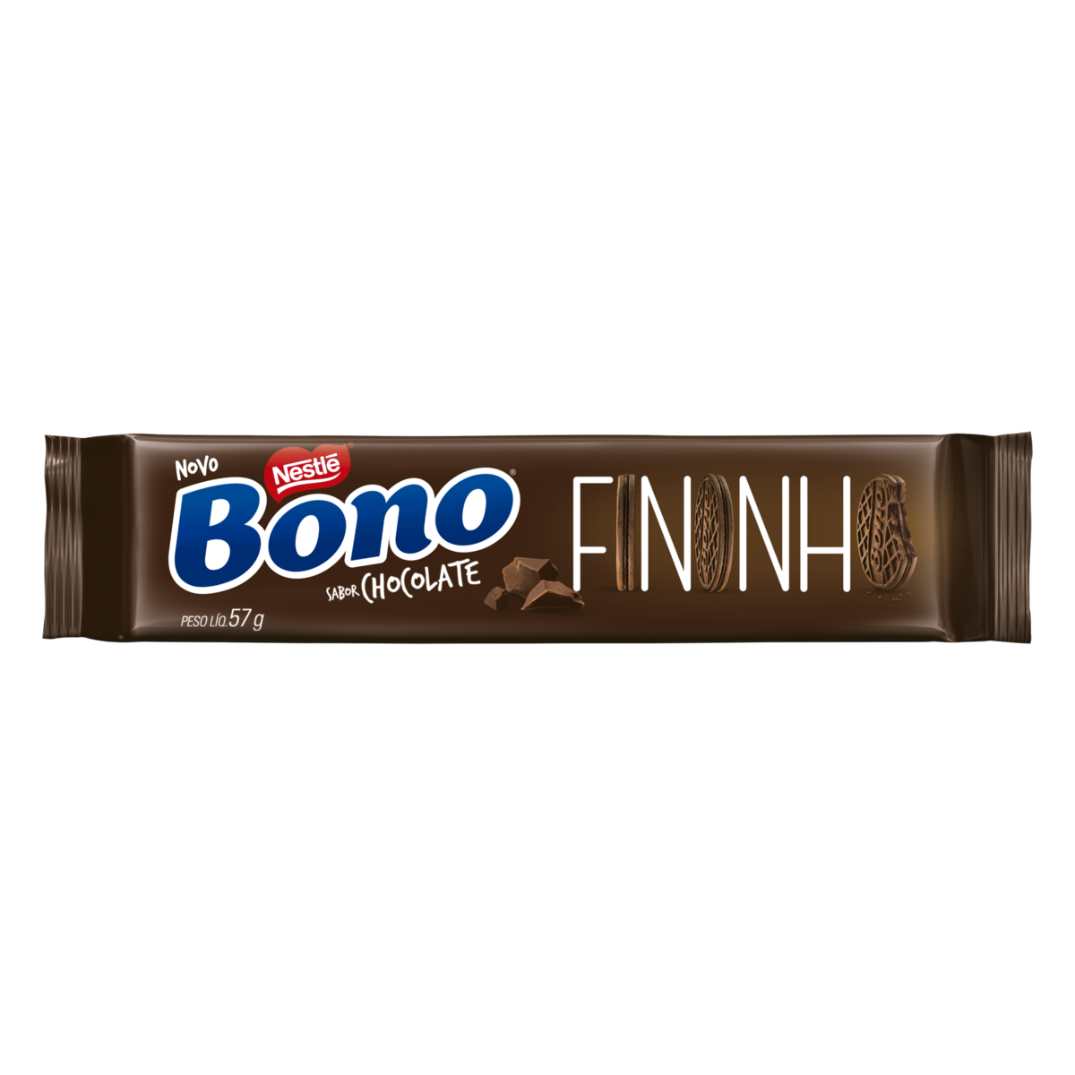 BONO Biscoito Recheado Fininho Chocolate 57g