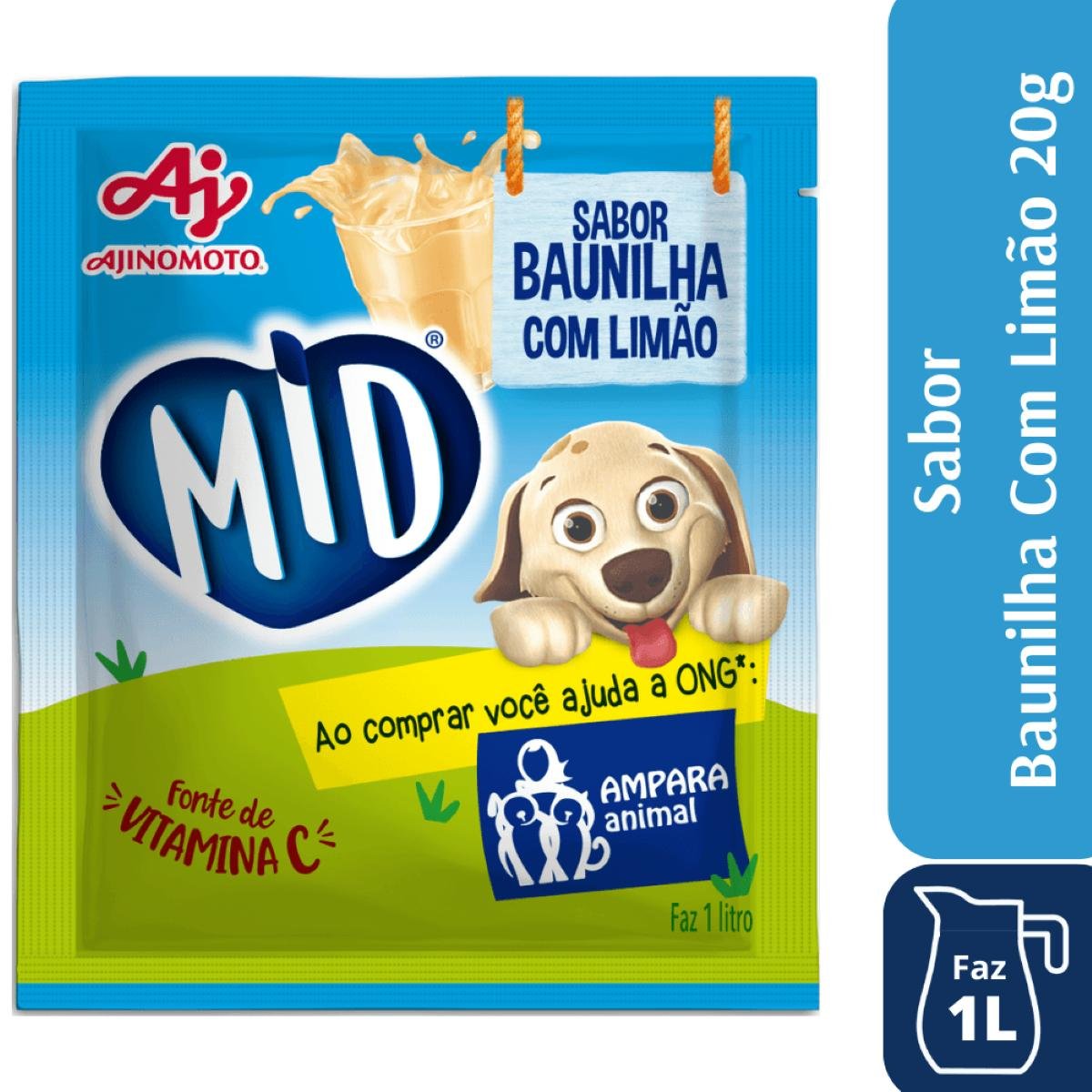 Refresco em Pó Baunilha com Limão Mid Pacote 20g
