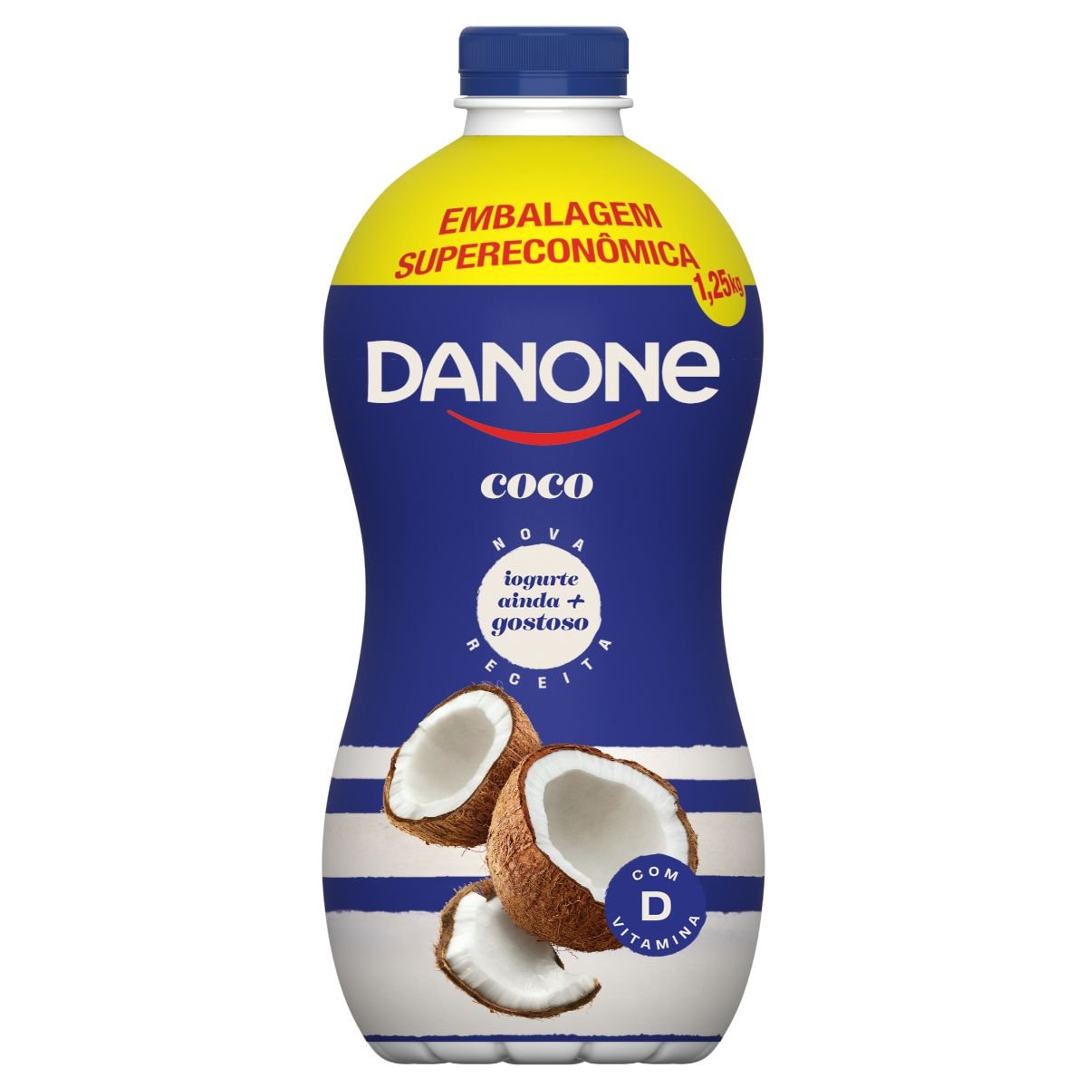 Iogurte Parcialmente Desnatado Coco Danone Garrafa 1,25kg Embalagem Supereconômica