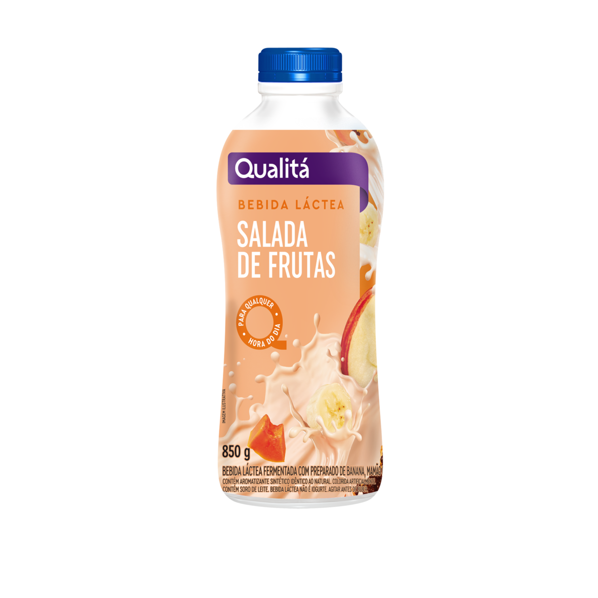 Bebida Láctea Fermentada Salada de Frutas Qualitá Garrafa 850g