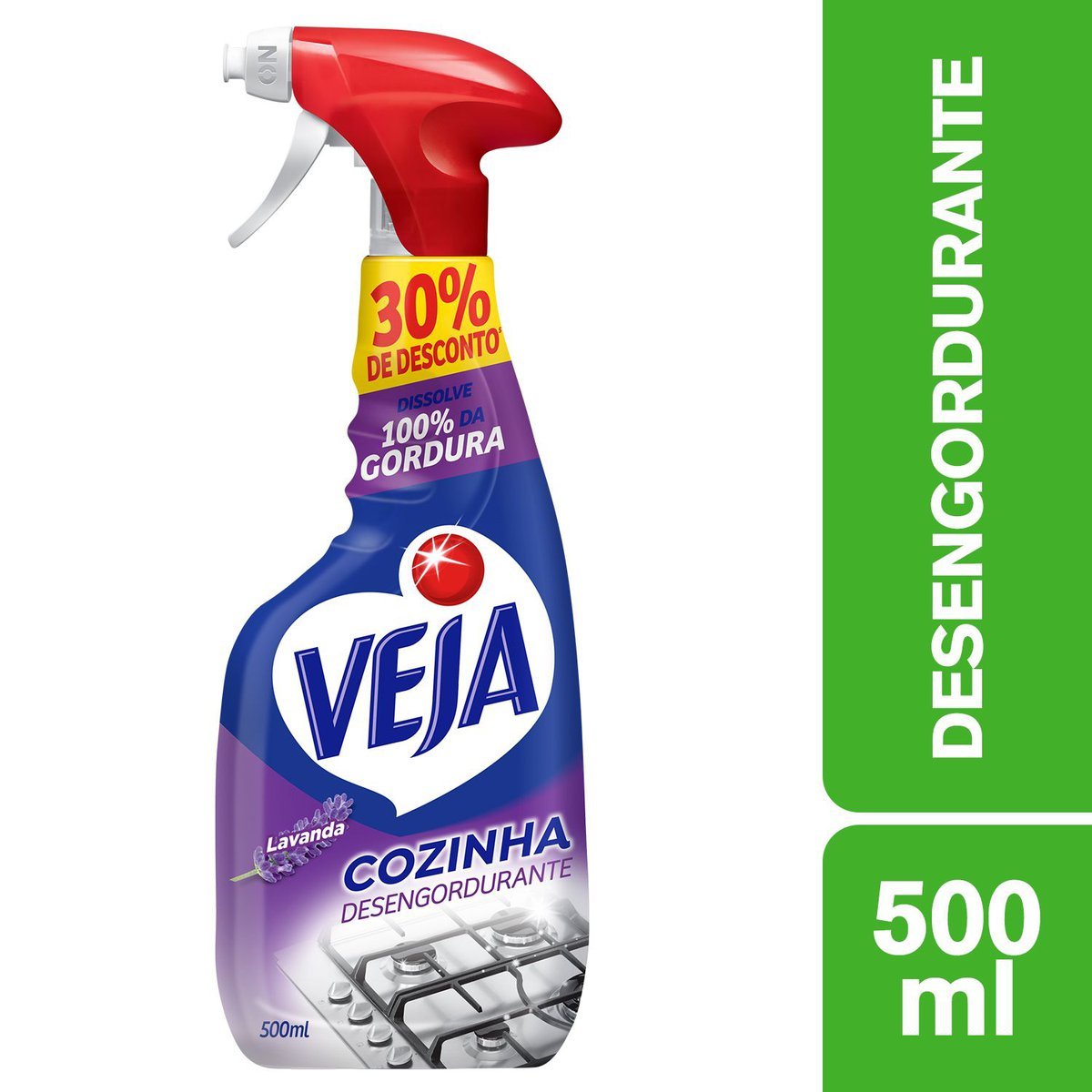 Limpador Desengordurante Cozinha Lavanda Veja Frasco 500ml Borrifador Grátis 30% de Desconto