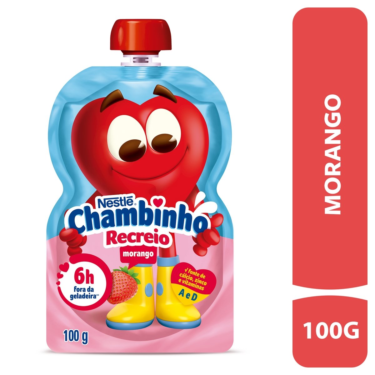 Iogurte Parcialmente Desnatado Morango Chambinho Recreio Squeeze 100g