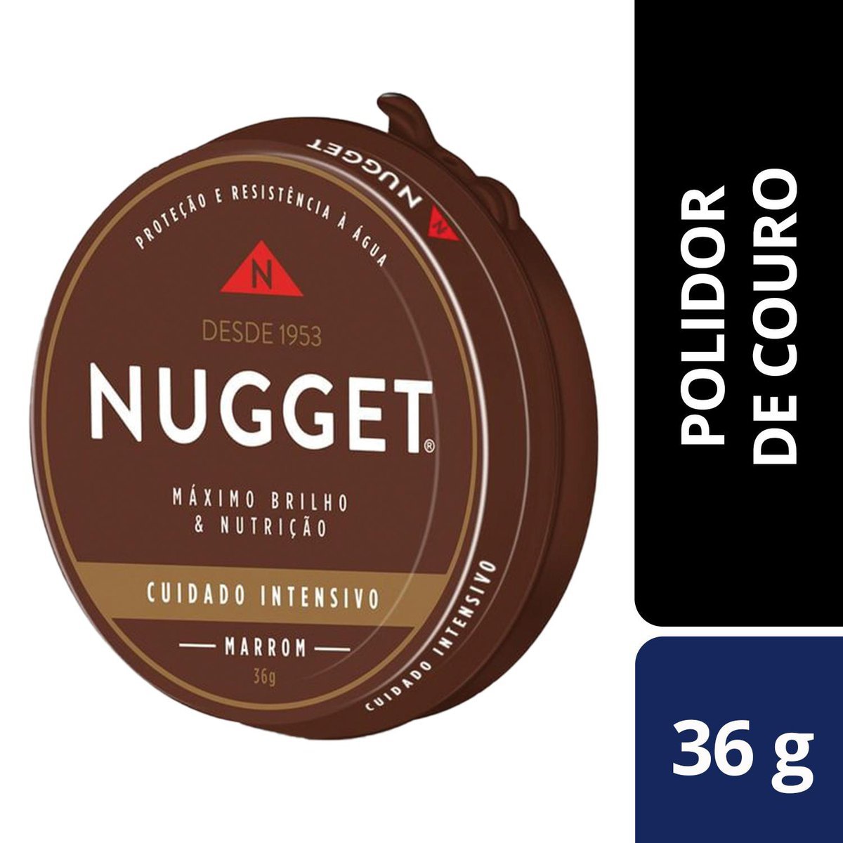 Polidor de Sapato Pasta Marrom Nugget Lata 36g