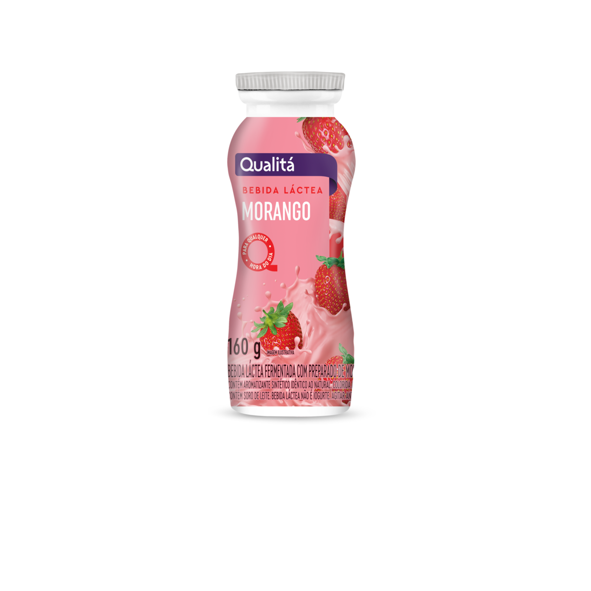 Bebida Láctea Fermentada Morango Qualitá Frasco 160g