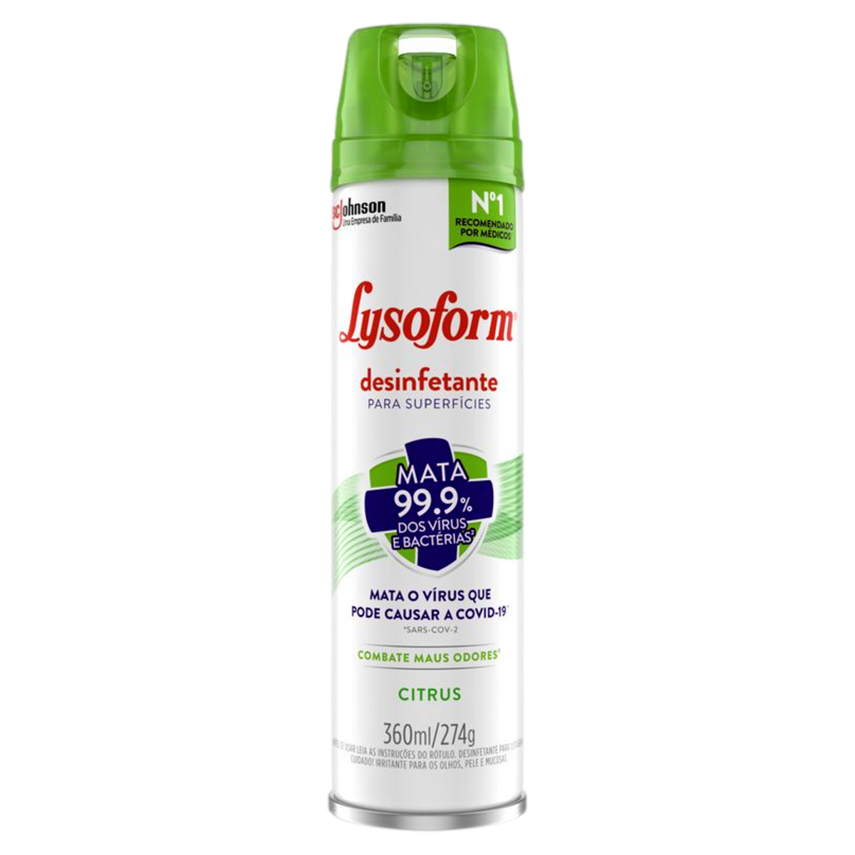Desinfetante Aerossol Superfícies Citrus Lysoform Frasco 360ml Spray