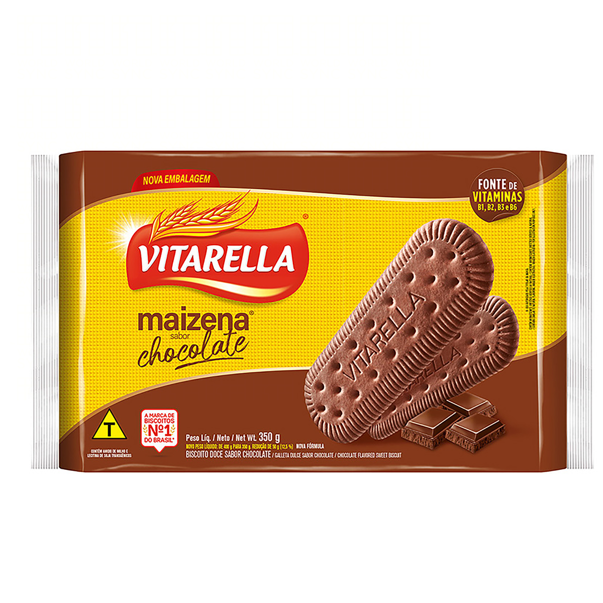 Biscoito Maizena Chocolate Vitarella Pacote 350g