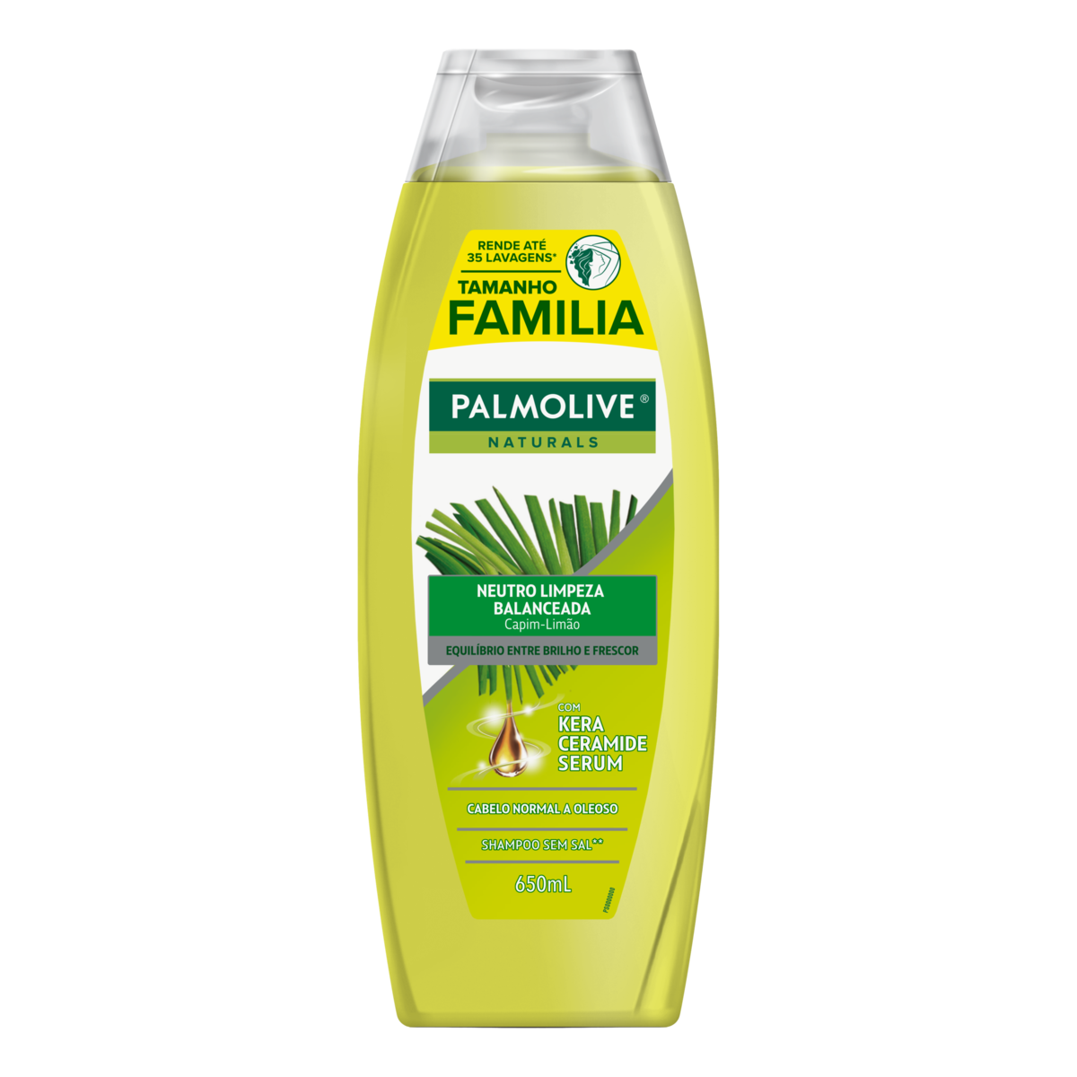 Shampoo Neutro Capim-Limão Palmolive Naturals Limpeza Balanceada Frasco 650ml Tamanho Família