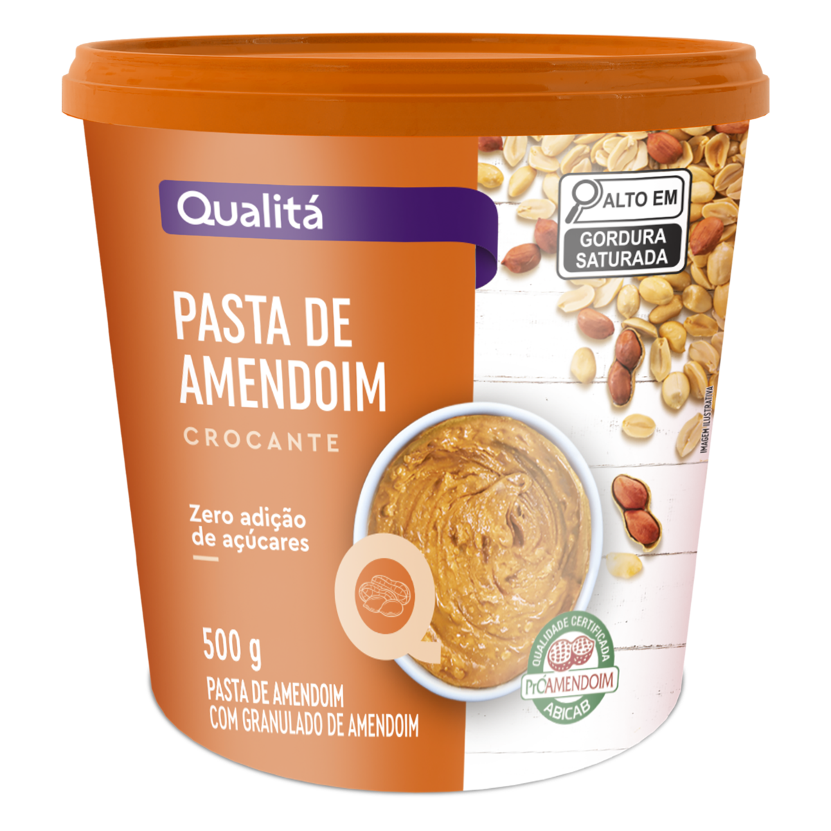 Pasta de Amendoim Crocante Qualitá Pote 500g