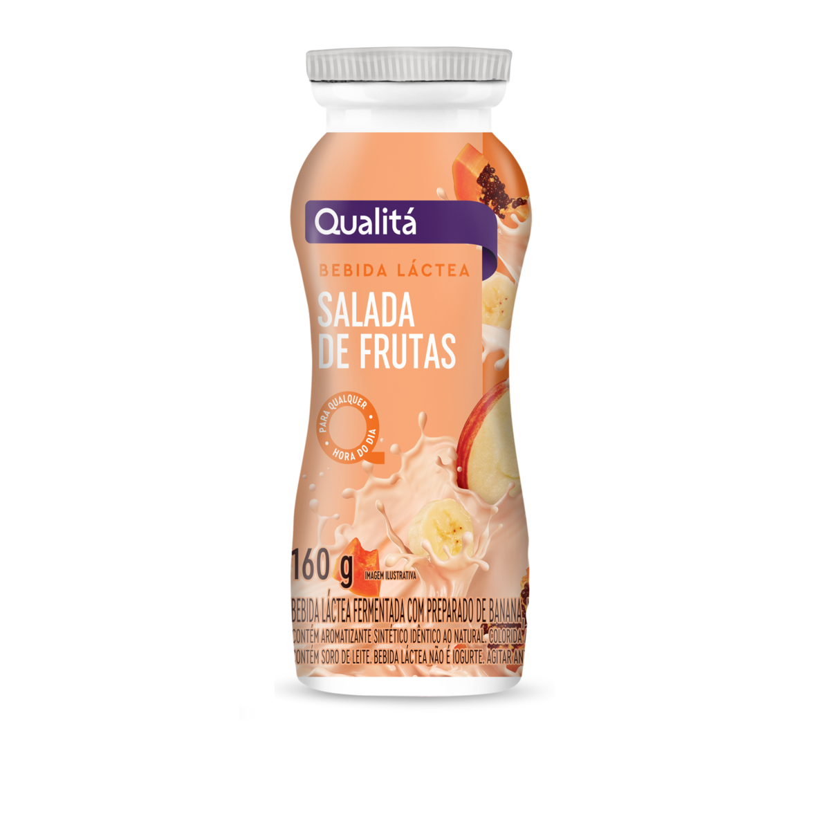Bebida Láctea Fermentada Salada de Fruta Qualitá Frasco 160g