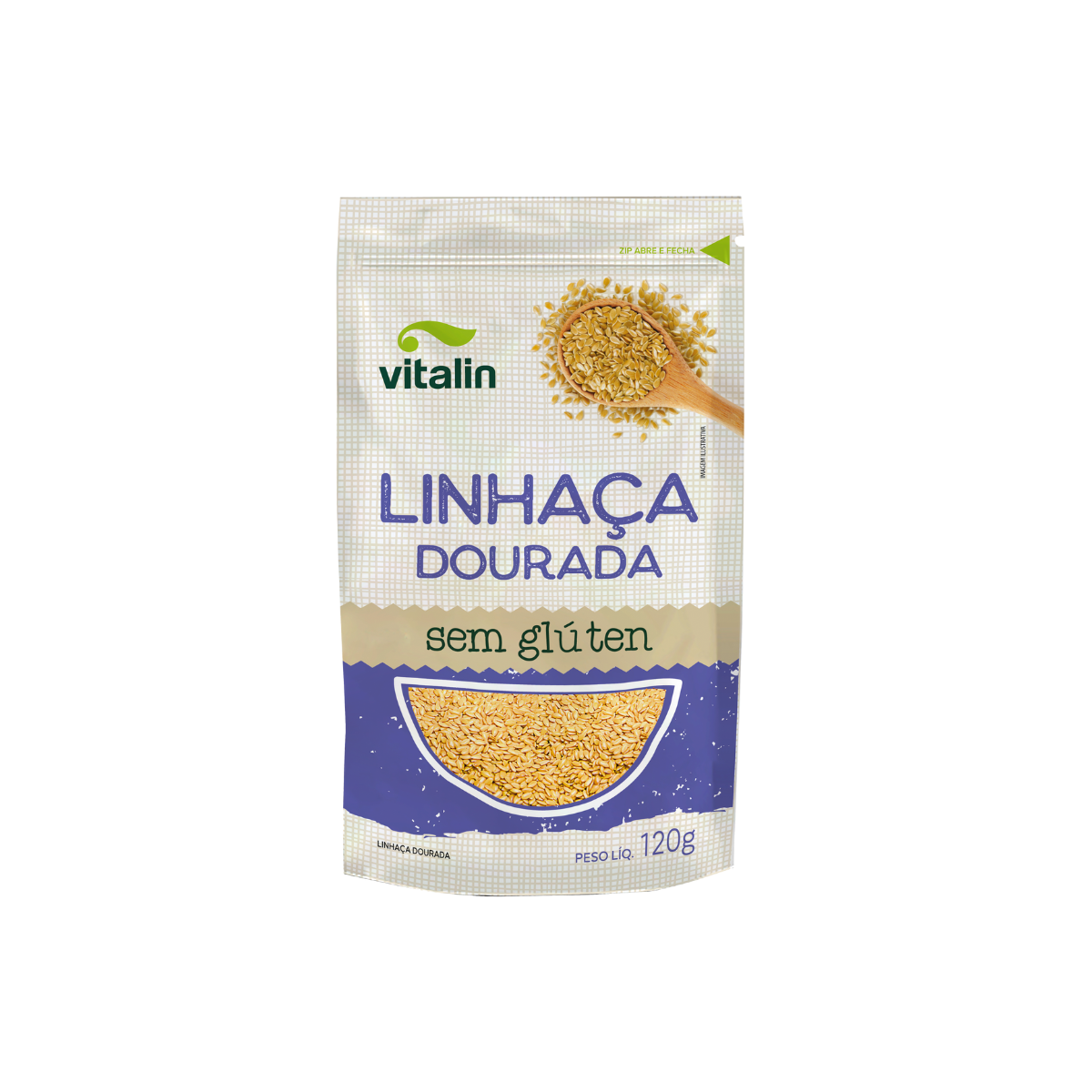 Semente de Linhaça Dourada VITALIN Sem Glúten 120g