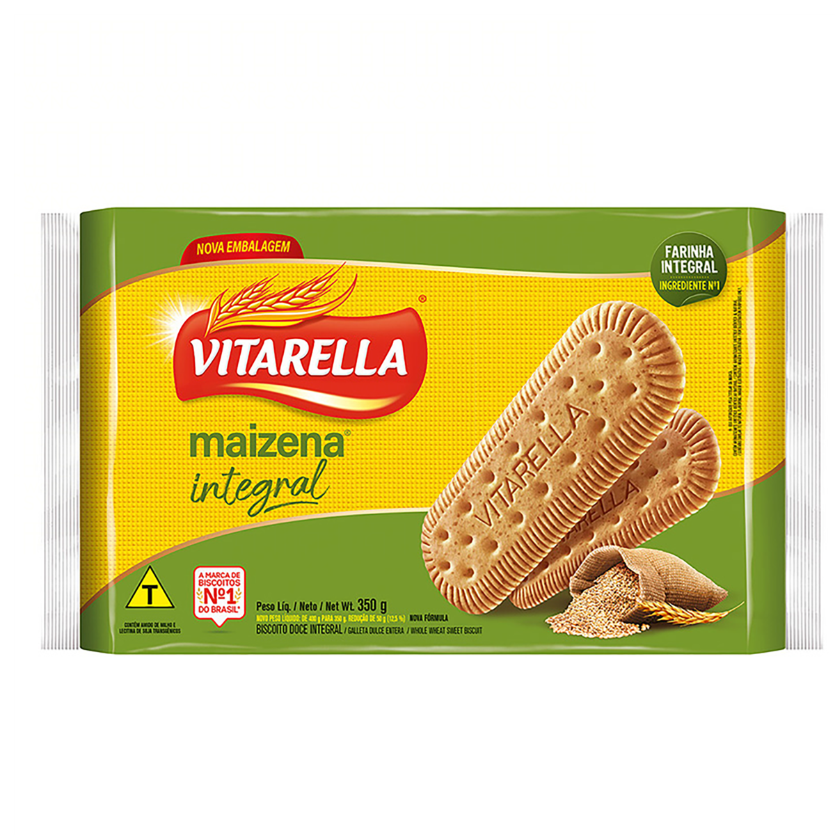 Biscoito Maizena Integral Vitarella 350G