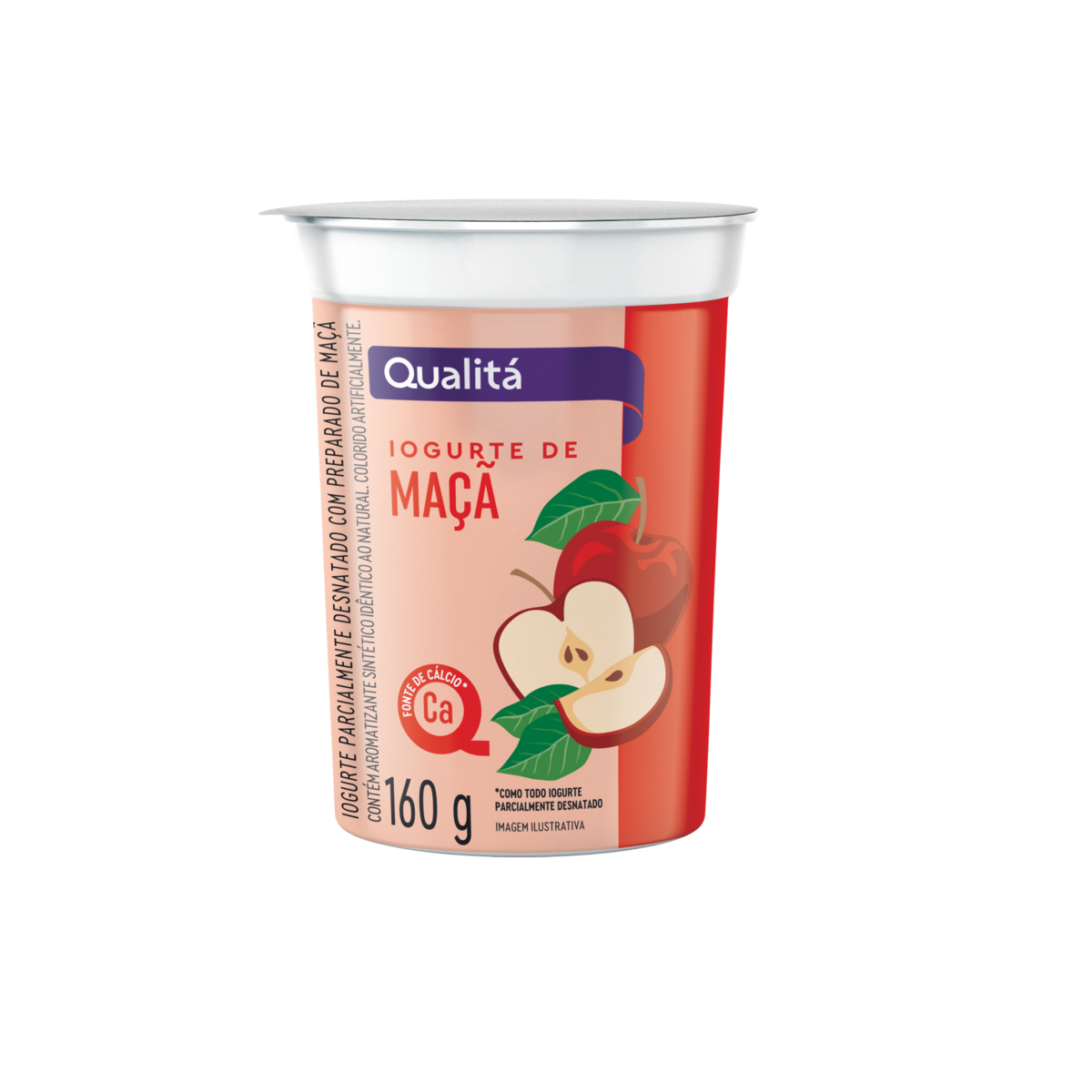 Iogurte Parcialmente Desnatado Maçã Qualitá Copo 160g