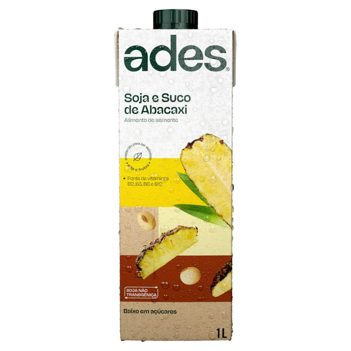 Bebida à Base de Soja Abacaxi Ades Caixa 1l