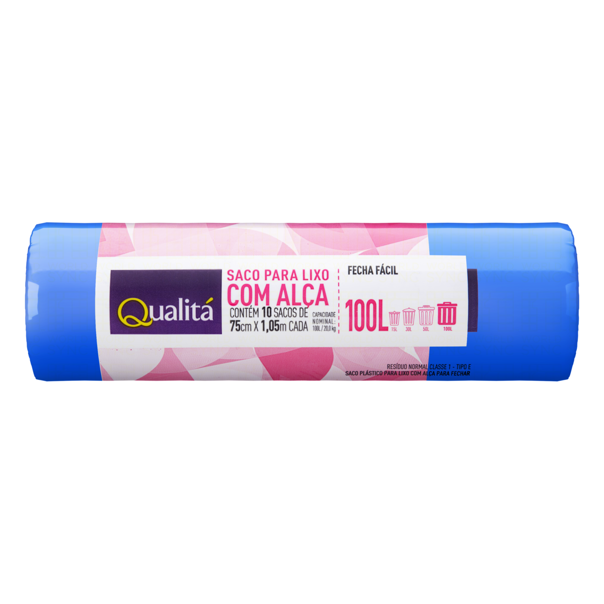 Saco para Lixo com Alça 100l Qualitá 10 Unidades