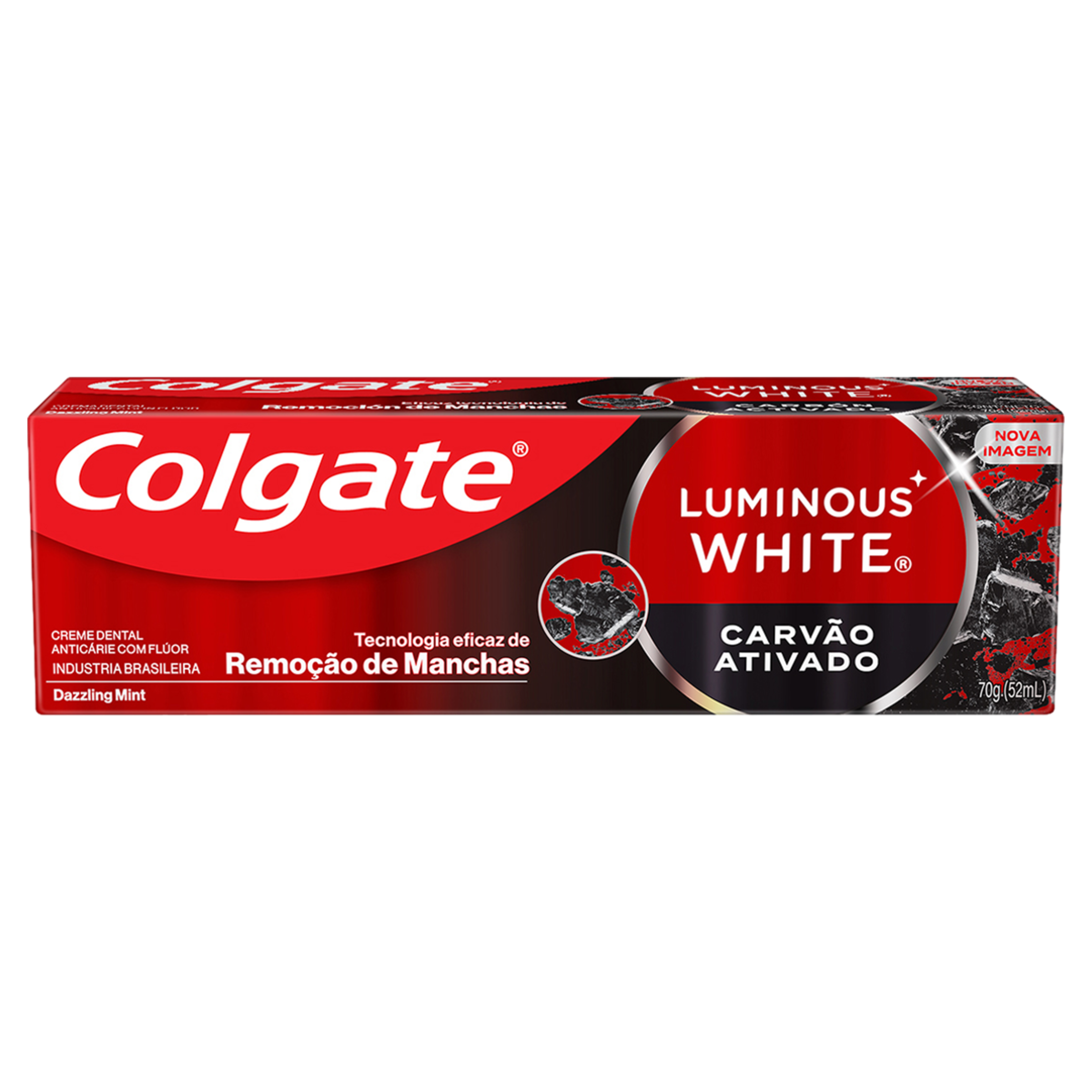 Creme Dental Colgate Luminous White Carvão Ativado 70g