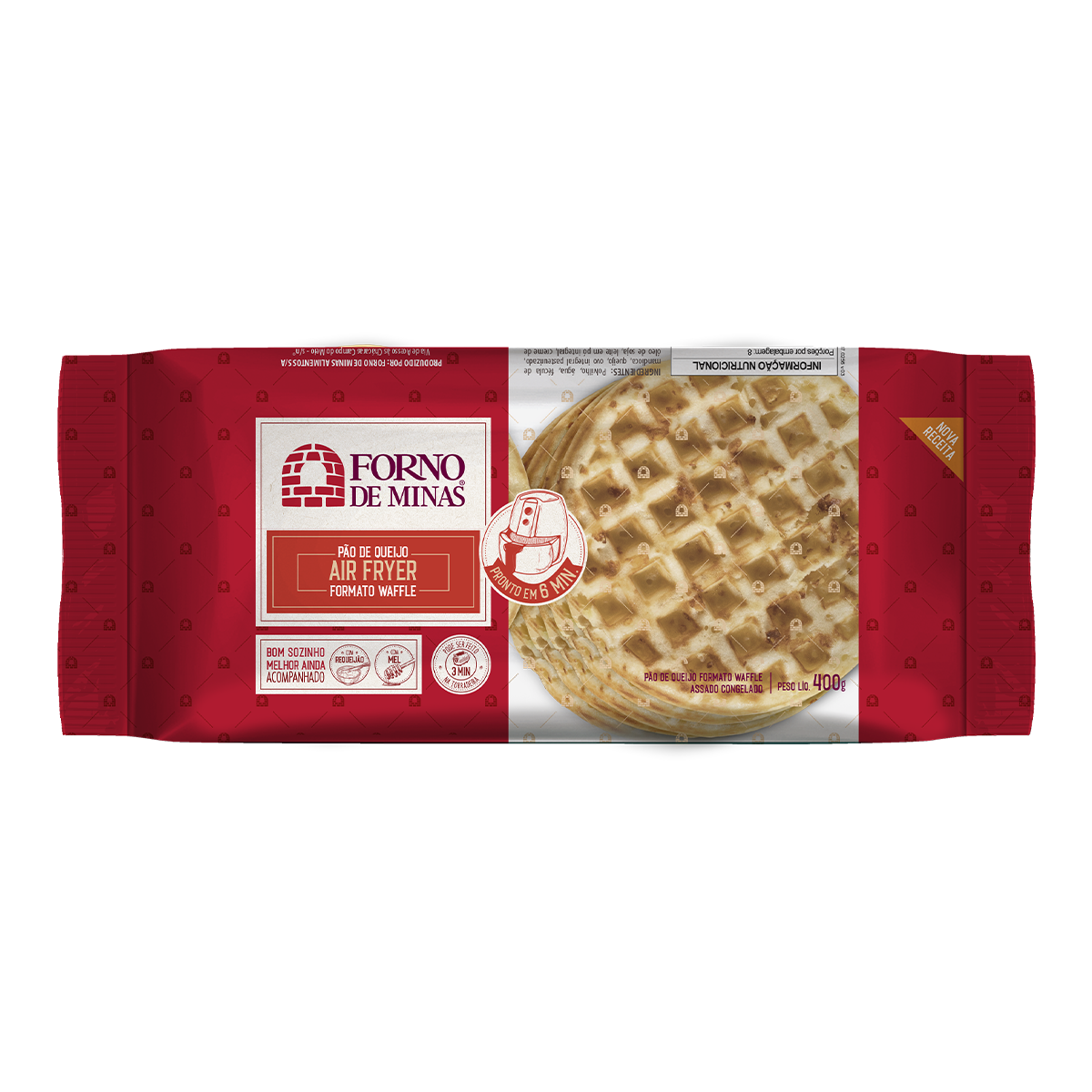 Pão de Queijo Congelado Waffle Forno de Minas Pacote 400g