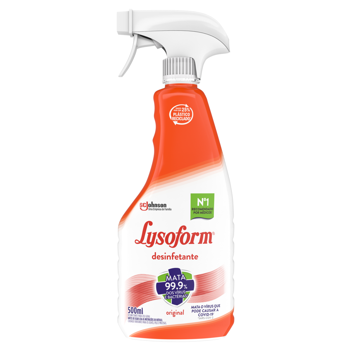 Desinfetante Uso Geral Original Lysoform Frasco 500ml Borrifador