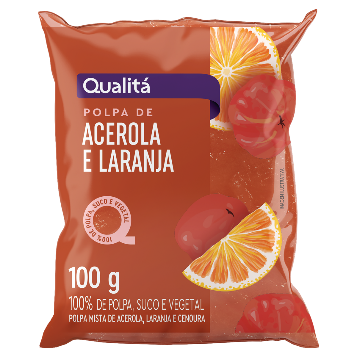 Polpa de Fruta Acerola e Laranja Qualitá Pacote 100g