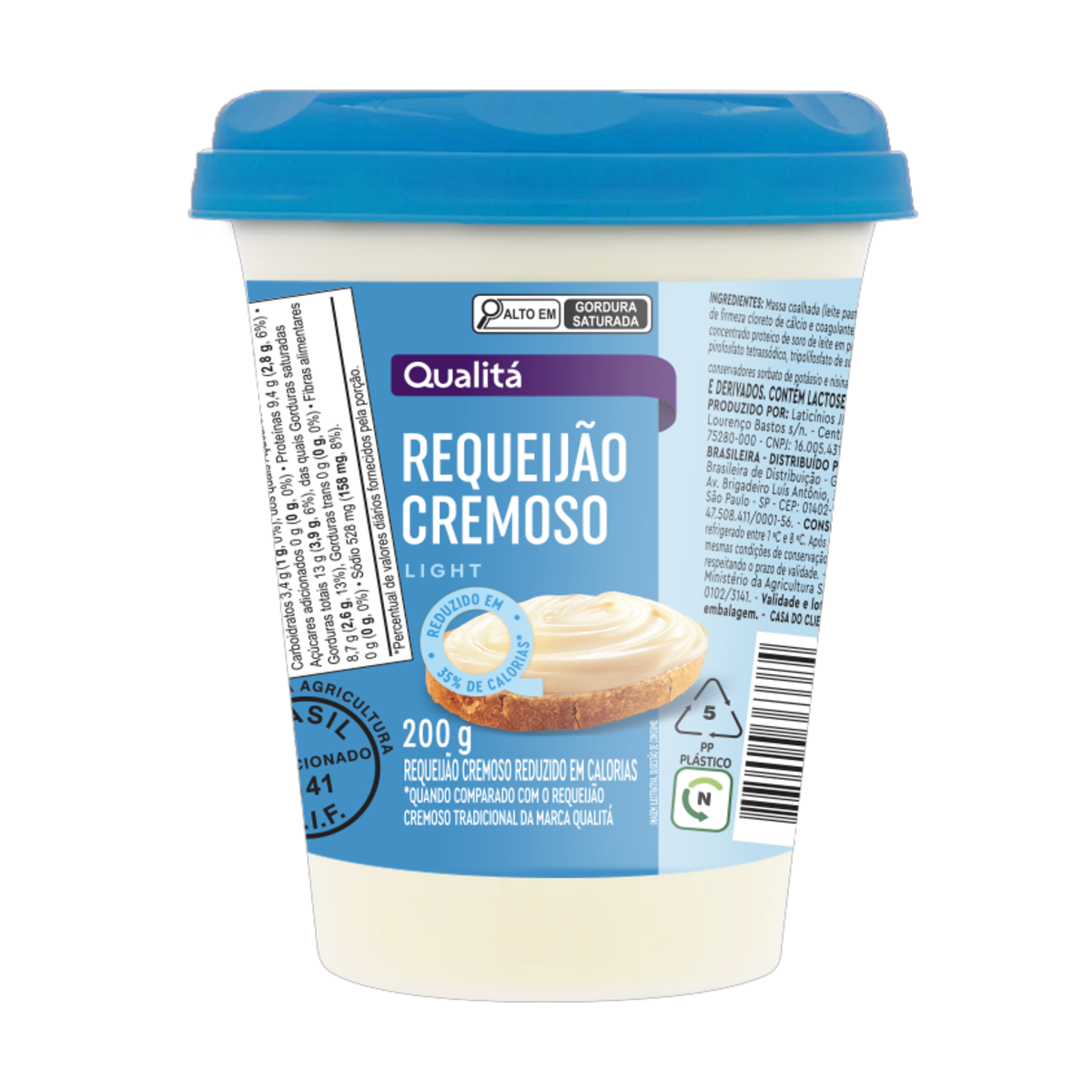 Requeijão Cremoso Light Qualitá Copo 200g
