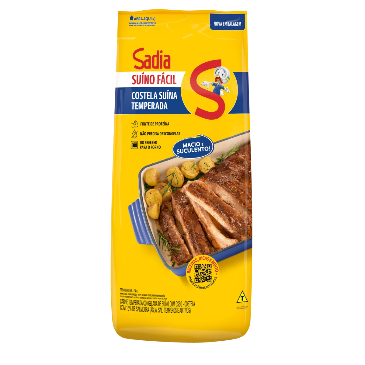 Costela Suína Temperada Assa Fácil Sadia 900g