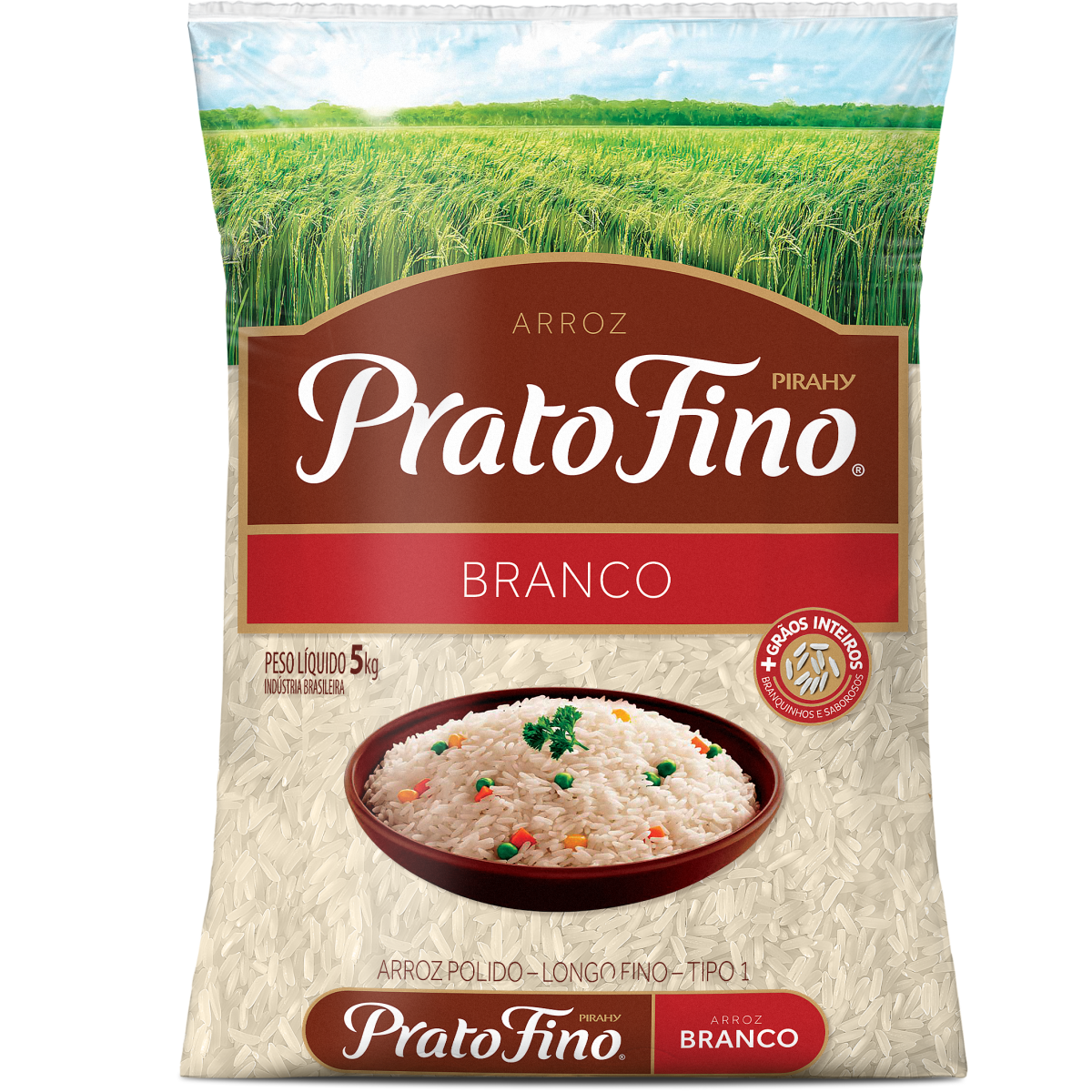 Arroz Agulhinha Tipo 1 Prato Fino Pacote 5kg